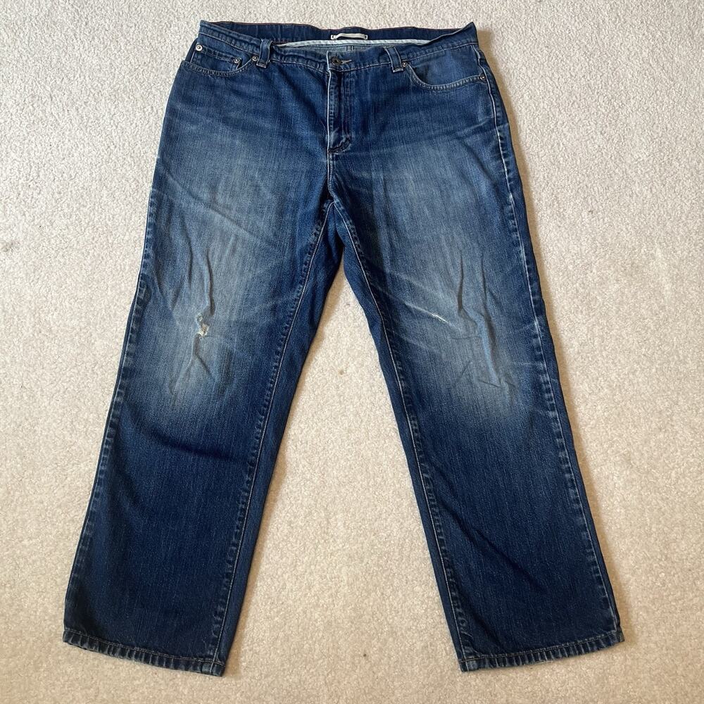 LL Bean Classic Fit Jeans Men Blue Denim 36x27 Straight Leg 100% Cotton 5 Pocket